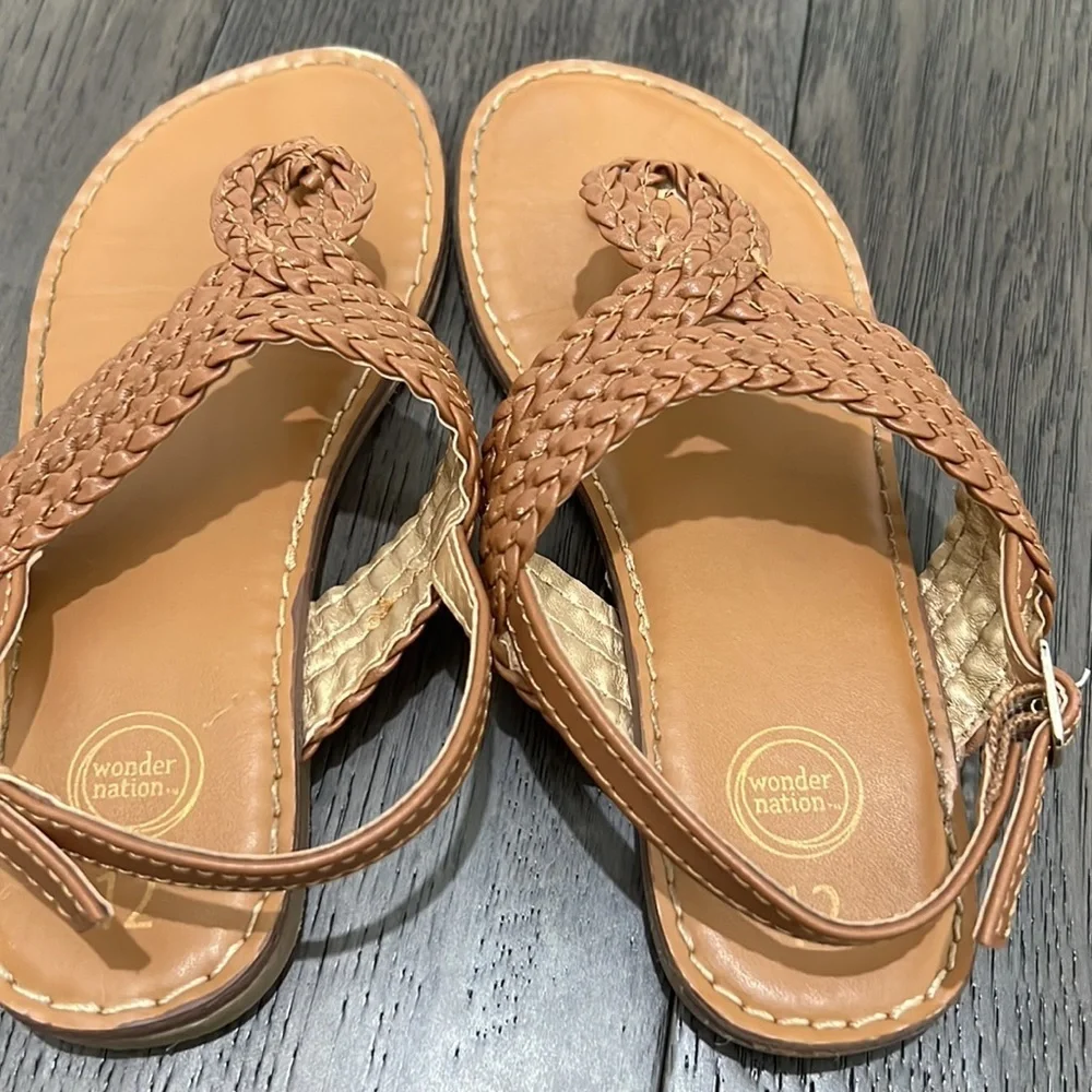 Toddler girl braided thong sandals